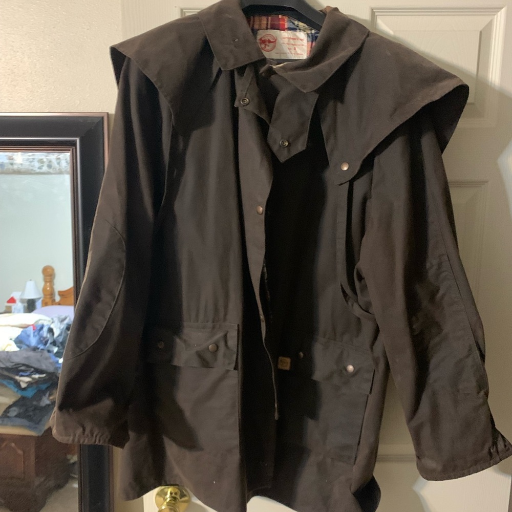 Drover 3/4 coat Australian saddle stock co 2xl brown waxed